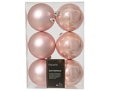 Decoris onbreekbare kerstballen blush pink 8 cm - afbeelding 1
