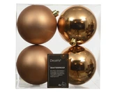 Decoris onbreekbare kerstballen brandy 10 cm - afbeelding 1