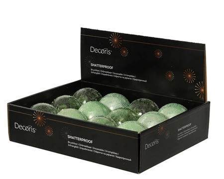 Decoris onbreekbare kerstballen icing mint 8 cm - afbeelding 2