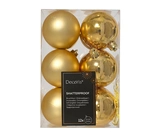 Decoris onbreekbare kerstballen lichtgoud 6 cm