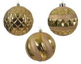 Decoris onbreekbare kerstballen light gold 12 cm - afbeelding 1