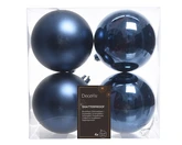Decoris onbreekbare kerstballen night blue 10 cm - afbeelding 1