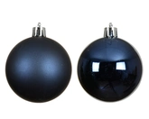 Decoris onbreekbare kerstballen night blue 10 cm - afbeelding 2