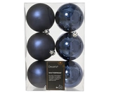 Decoris onbreekbare kerstballen night blue 8 cm