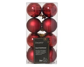 Decoris onbreekbare kerstballen oxblood 4 cm - afbeelding 1