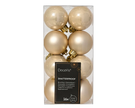 Decoris onbreekbare kerstballen parel 4 cm   - afbeelding 1