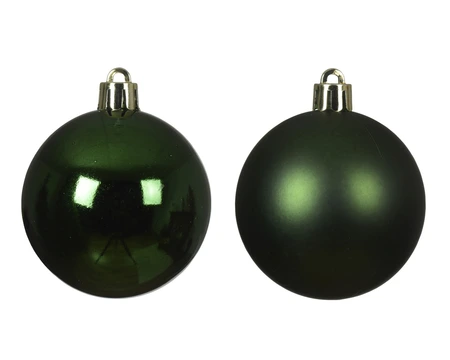 Decoris onbreekbare kerstballen pine green 4 cm - afbeelding 2