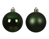 Decoris onbreekbare kerstballen pine green 4 cm - afbeelding 2
