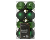 Decoris onbreekbare kerstballen pine green 4 cm - afbeelding 1
