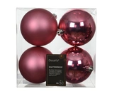 Decoris onbreekbare kerstballen pink blossom 10 cm