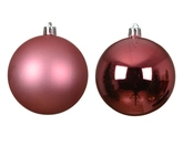 Decoris onbreekbare kerstballen pink blossom 10 cm - afbeelding 2