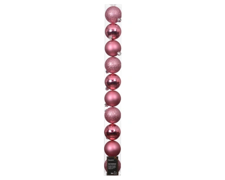 Decoris onbreekbare kerstballen pink blossom 6 cm - afbeelding 1