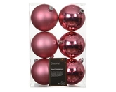 Decoris onbreekbare kerstballen polystyreen pink blossom 8 cm