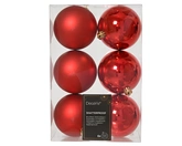 Decoris onbreekbare kerstballen rood 8 cm  