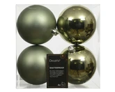 Decoris onbreekbare kerstballen rosemary green 10 cm - afbeelding 1