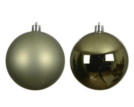 Decoris onbreekbare kerstballen rosemary green 10 cm - afbeelding 2