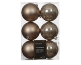 Decoris onbreekbare kerstballen smokey pearl 8 cm
