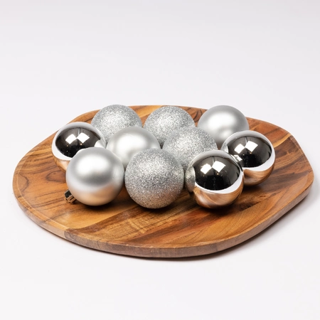 Decoris onbreekbare kerstballen zilver 6 cm   - afbeelding 4