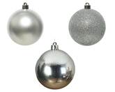 Decoris onbreekbare kerstballen zilver 6 cm   - afbeelding 5