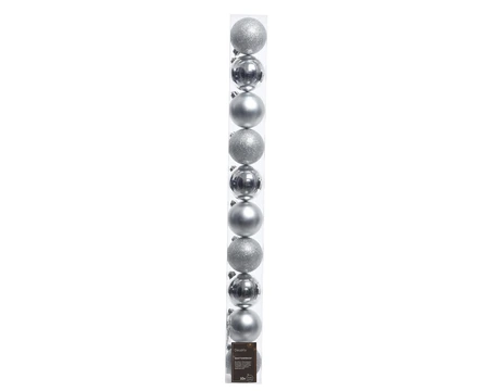 Decoris onbreekbare kerstballen zilver 6 cm   - afbeelding 1