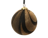 Decoris onsplinterbare kerstbal bruin en goud 8 cm