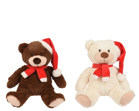 Decoris Plush Kerst Beer 26 cm Assorti