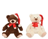 Decoris Plush Kerst Beer 26 cm Assorti