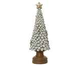 Decoris Polyresin Glitter Kerstboom 36 cm Zilver