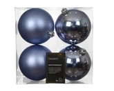 Decoris schokbestendige kerstballen blue dawn 10 cm