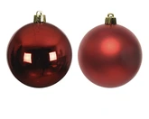 Decoris shatterproof kerstballen christmas red 6 cm - afbeelding 2