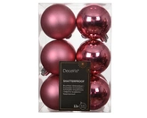 Decoris shatterproof kerstballen pink blossom 6 cm