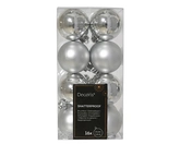 Decoris shatterproof kerstballen zilver 4 cm   - afbeelding 1