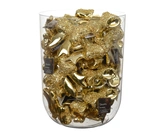 Decoris shatterproof ornament lichtgoud strik 9,8 cm