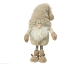 Decoris Staande Gnoom Kerstfiguur 60 cm Beige Polyester