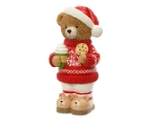 Decoris Staande Kerst Beer Figuur 37 cm Rood Polyresin