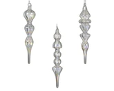 Decoris versierd ornament glas transparant iris ijspegel 4 cm