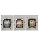 Decoris versierde kerstbal van glas giraf 10 cm