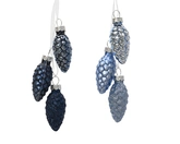 Dennenappel glas d2.50h6cm blauw - afbeelding 1