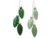 Dennenappel glas d2.50h6cm groen - afbeelding 1