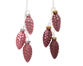 Dennenappel glas d2.50h6cm roze - afbeelding 1