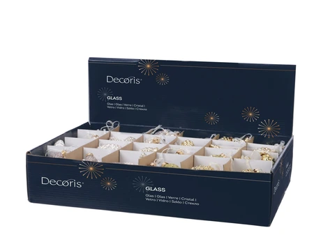 Dennenappel gls d2.5h6cm parel/gd ass - afbeelding 3