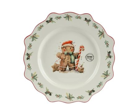 Dinerbord dolomiet d26.3h2.8cm wit - afbeelding 1