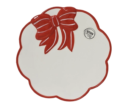 Dinerbord dolomt L24b24.5h3cm rd/wt - afbeelding 1