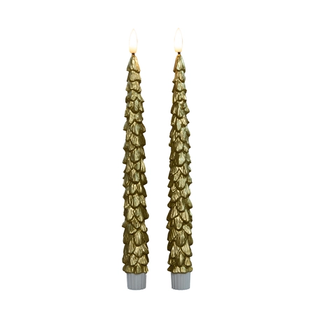 Dinerkaars kerstboom 27cm goud - afbeelding 1