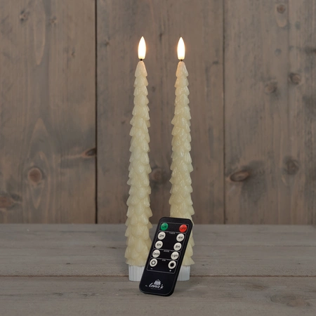 Dinerkaars kerstboom 27cm ivoor - afbeelding 2