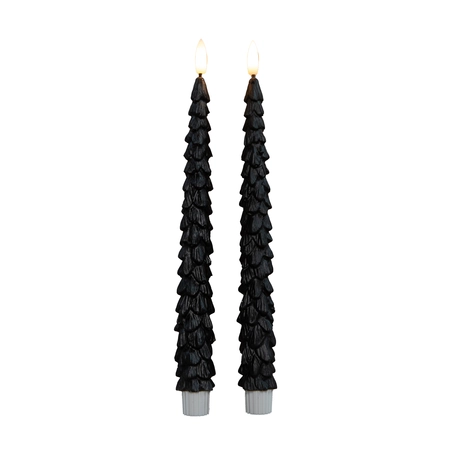 Dinerkaars kerstboom 27cm zwart - afbeelding 1