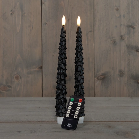 Dinerkaars kerstboom 27cm zwart - afbeelding 2