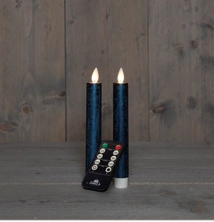 Dinerkaars wax 18cm d.blauw 2st - afbeelding 2