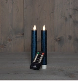 Dinerkaars wax 18cm d.blauw 2st - afbeelding 2