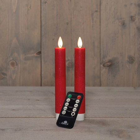 Dinerkaars wax 18cm rood 2st - afbeelding 2